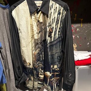 Robert Graham Black and Beige Graphic Men's long sleeve button down